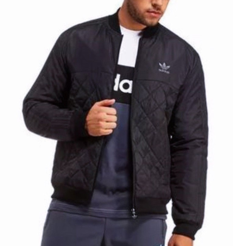 adidas quilted bomber jacket mens